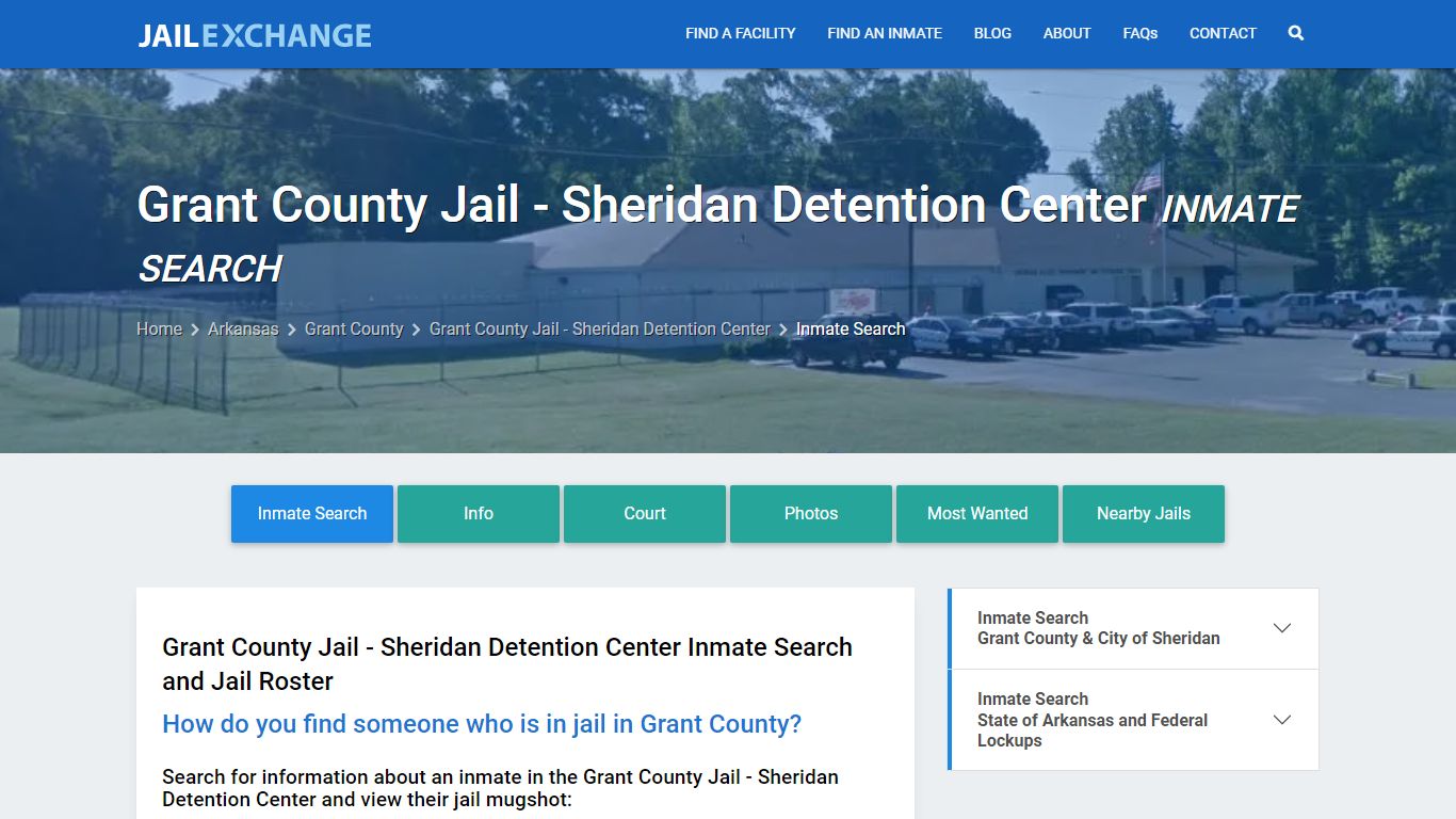 Grant County Jail - Sheridan Detention Center Inmate Search